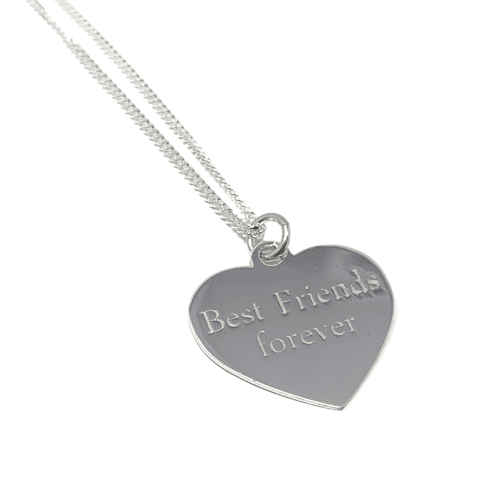 Mini Engraved Heart Token Necklace - Sterling Silver - SayItWithDiamonds.com