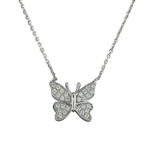 Rockabye Baby Butterfly Necklace - Sterling Silver - SayItWithDiamonds.com