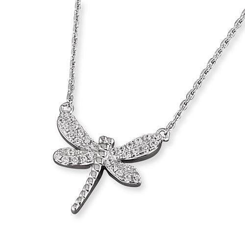Rockabye Baby Dragonfly Necklace - Sterling Silver - SayItWithDiamonds.com