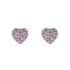 Rockabye Baby Heart Earrings with Lilac CZ Stones - SayItWithDiamonds.com
