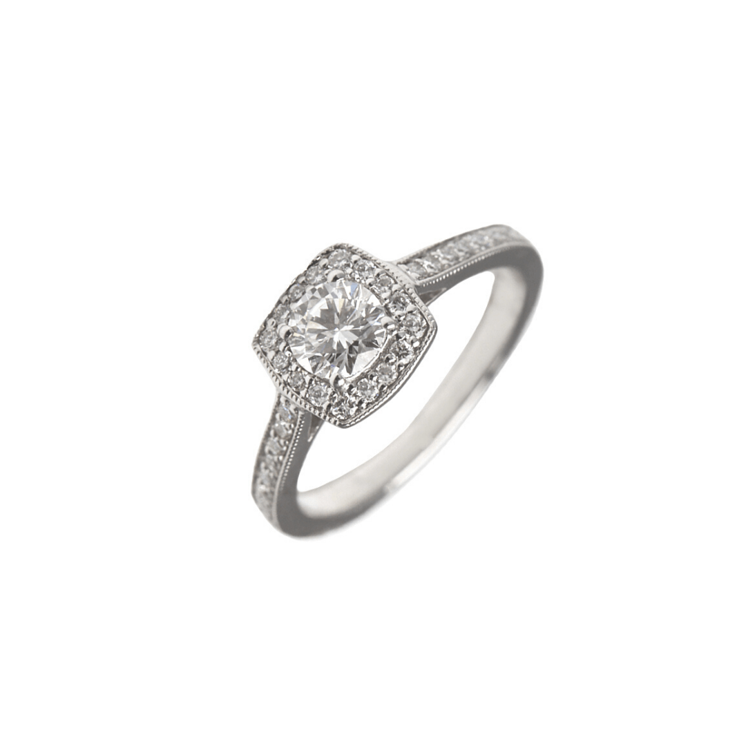 Round Single Stone Halo Diamond Ring - 9ct Gold - SayItWithDiamonds.com