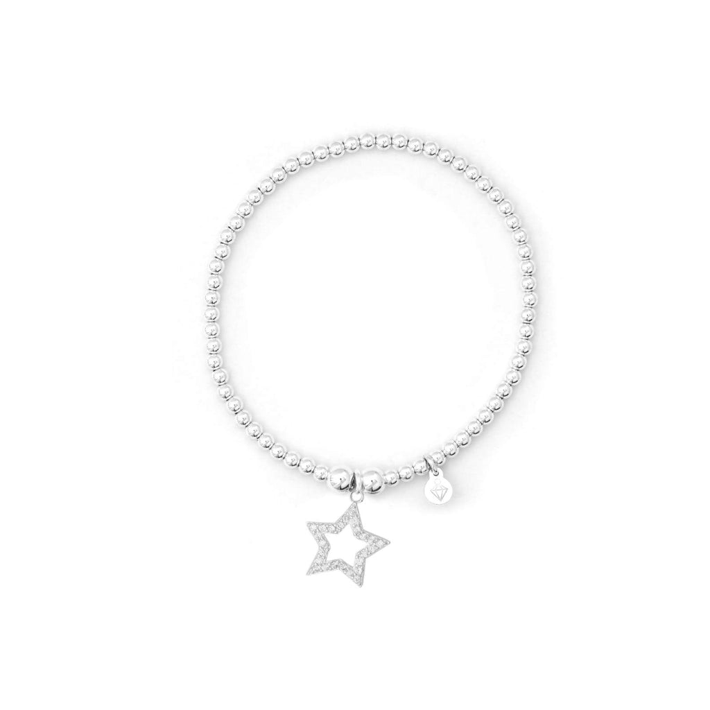 Star Bracelet with CZ Stones - Sterling Silver - SayItWithDiamonds.com