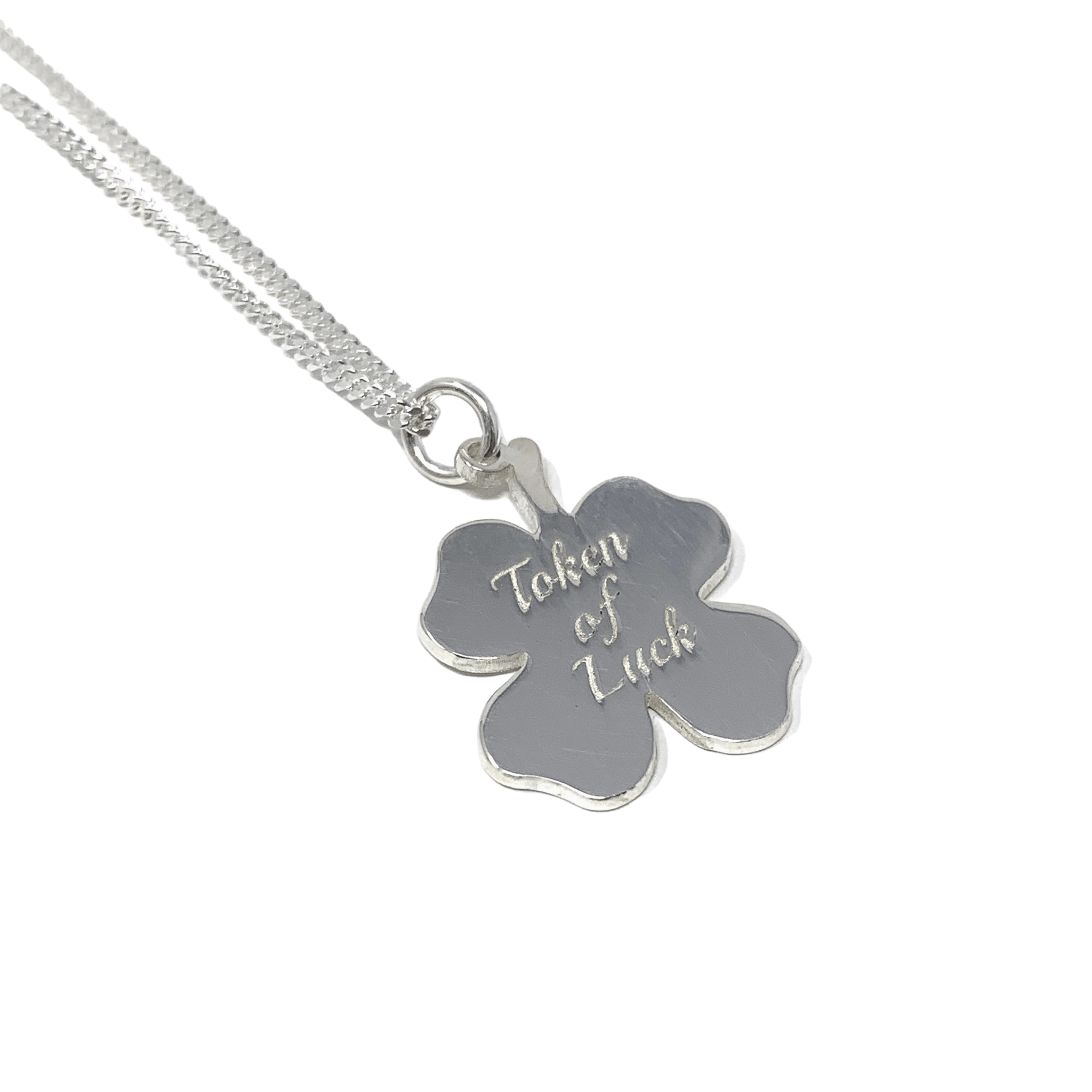 Sterling Silver Necklace with Clover Pendant - SayItWithDiamonds.com