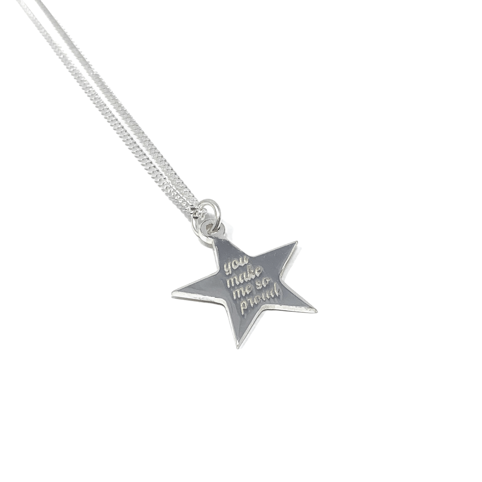 Sterling Silver Necklace with Star Pendant - SayItWithDiamonds.com