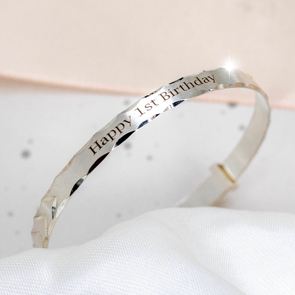 Thin Classic Baby Bangle - Sterling Silver - SayItWithDiamonds.com