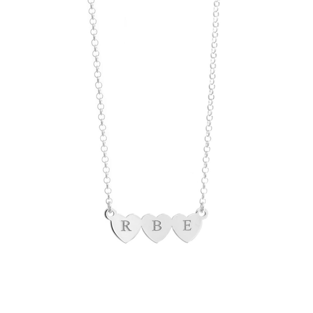 Triple Plain Heart Necklace - Engraving ¬£10 - SayItWithDiamonds.com